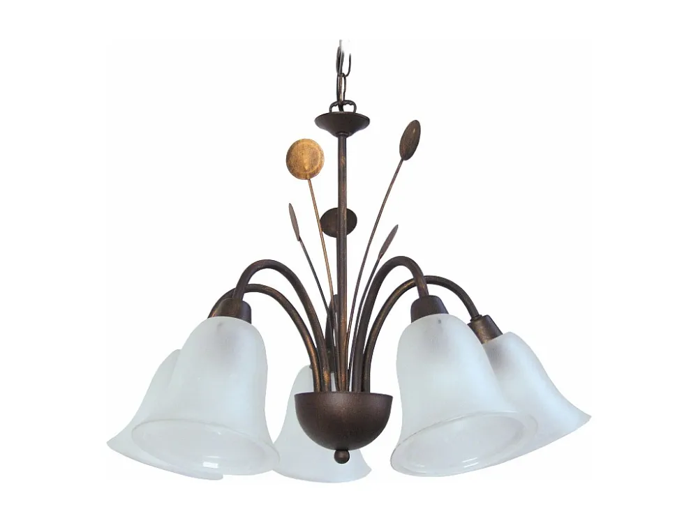 Luminária de Teto com Dimer Lustre TOSEL LUSTRALIA vidro braço cetim D56 x H80 cm