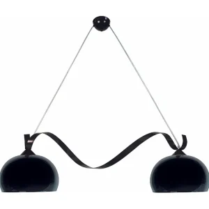 Luminária de Teto Embutida Lustre TOSEL VENISE vidro bar preto D45 x H21 cm