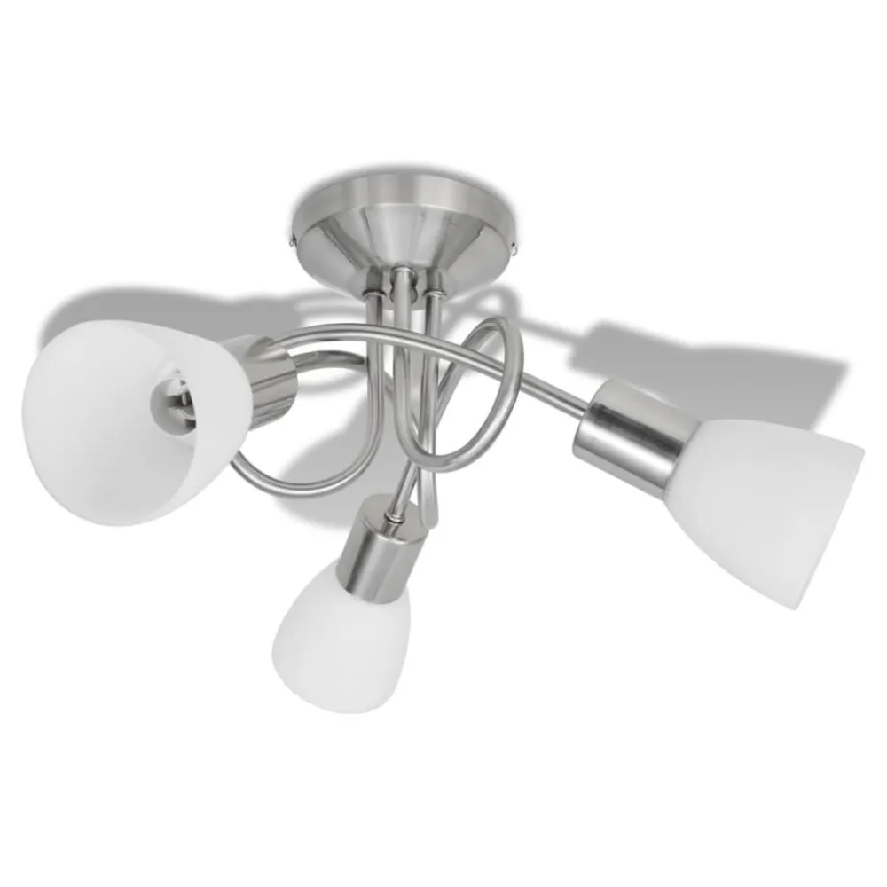 Luminária de Teto em Gesso Candeeiro de teto com tonalidades de vidro para 3 lâmpadas E14