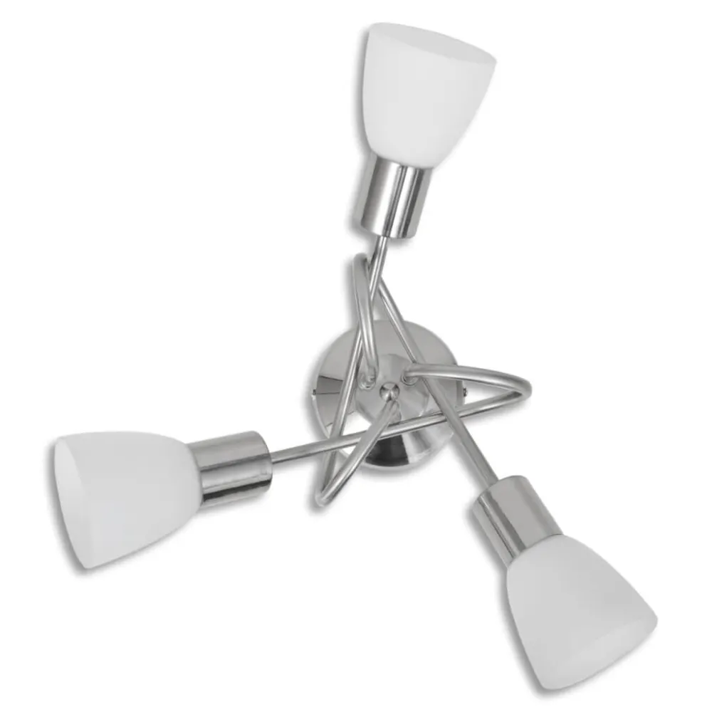 Luminária de Teto em Gesso Candeeiro de teto com tonalidades de vidro para 3 lâmpadas E14