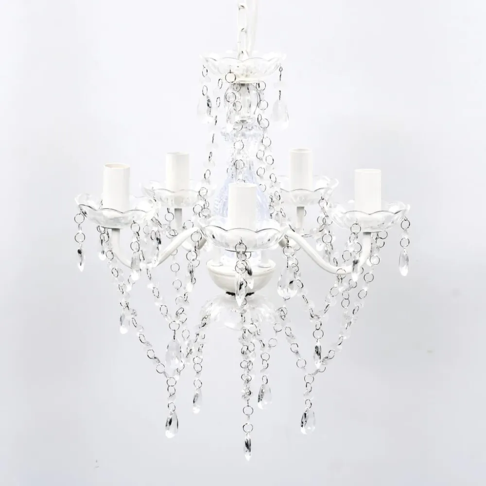 Luminária de Teto em Gesso Lustre 5 lâmpadas transparente