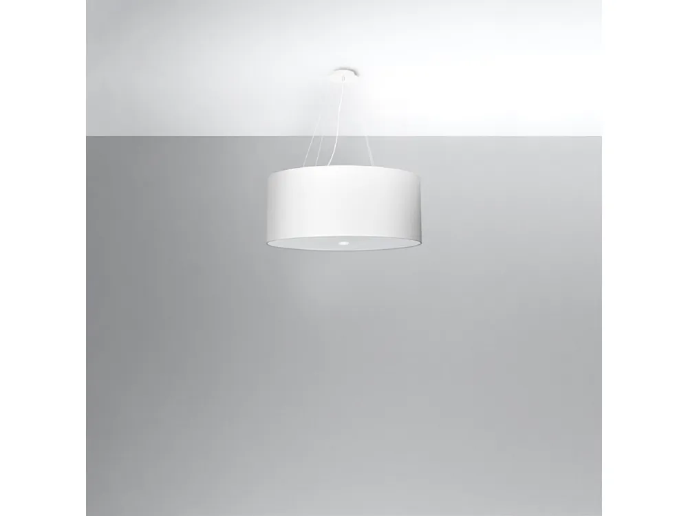 Luminária de Teto em Gesso Lustres minimalista de tecido/vidro/ço - 5 lichtbronnen - L.60 x H.115 cm - branco