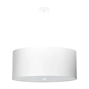 Luminária de Teto em Gesso Lustres minimalista de tecido/vidro/ço - 5 lichtbronnen - L.60 x H.115 cm - branco