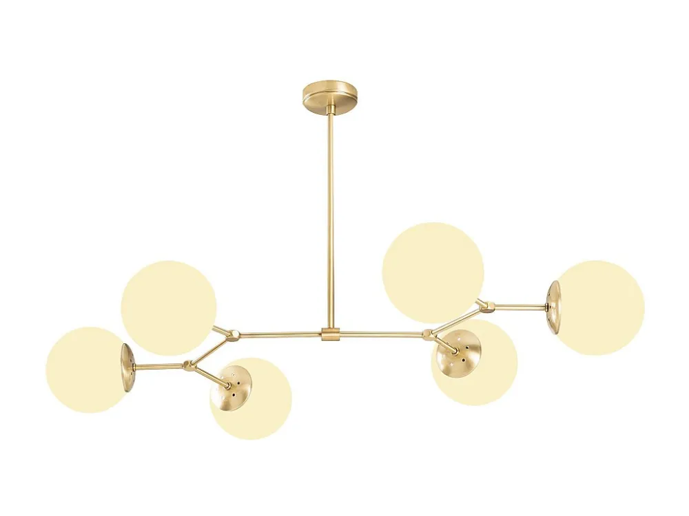 Luminária de Teto para Cozinha Candeeiro de teto em ferro - Candeeiro C100 x A52 cm - Cor dourado e branco - DAMAR
