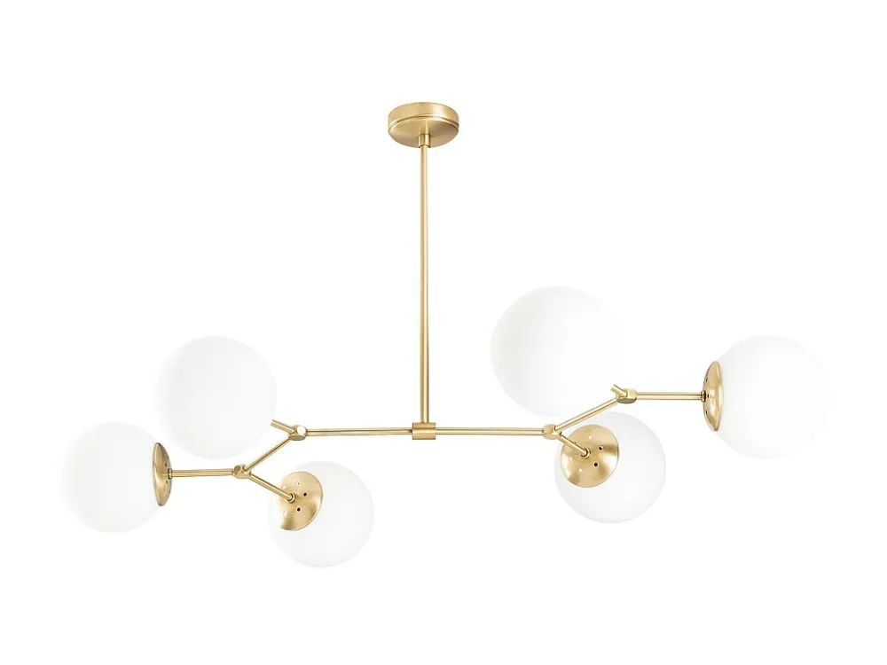 Luminária de Teto para Cozinha Candeeiro de teto em ferro - Candeeiro C100 x A52 cm - Cor dourado e branco - DAMAR