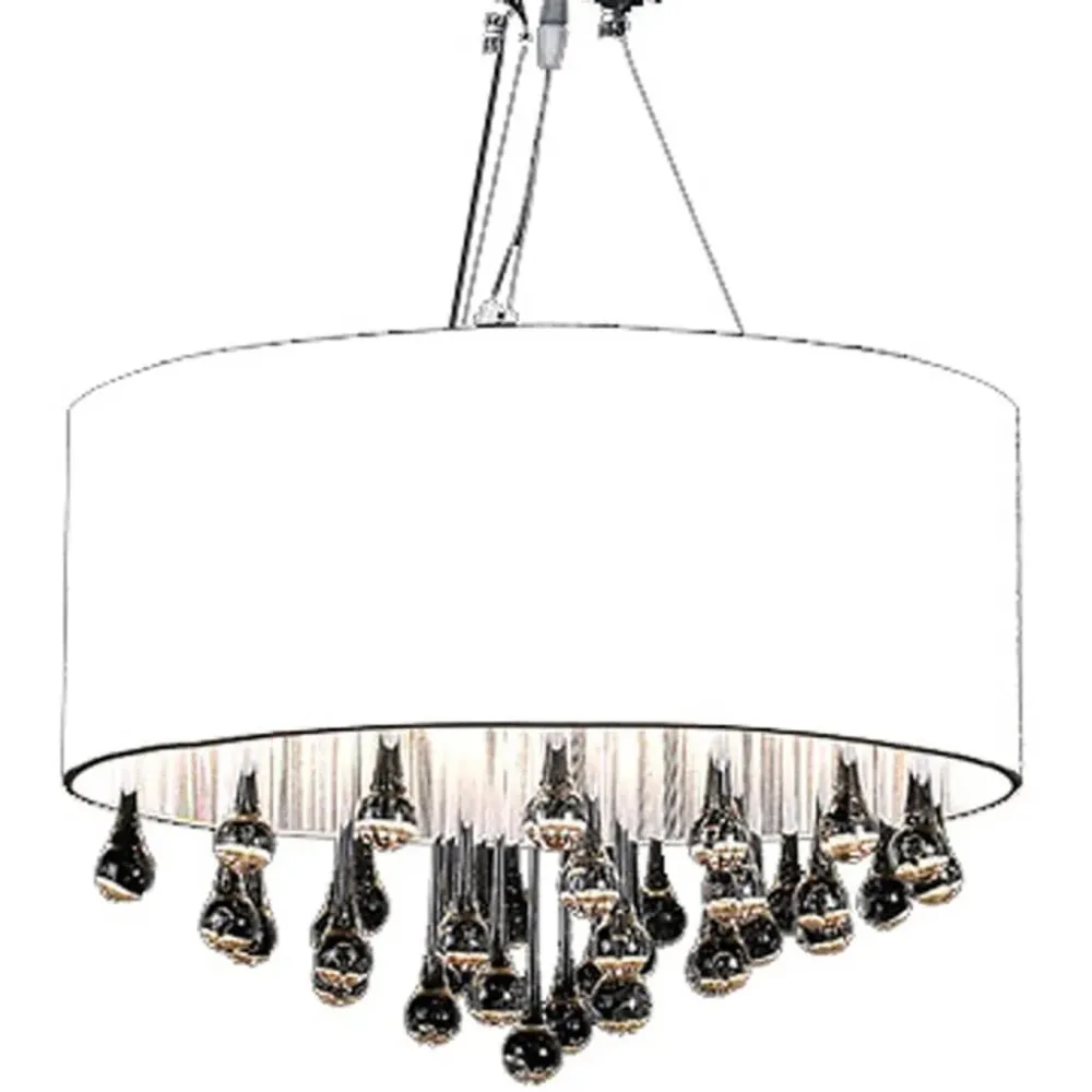 Luminária de Teto para Cozinha Lustre com 85 cristais branco