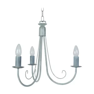 Luminária de Teto para Cozinha Lustre TOSEL CÔTE D'IVOIRE lâmpada decorativa braço cinza D48 x H80 cm