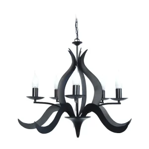Luminária de Teto para Cozinha Lustre TOSEL PALM lâmpada decorativa braço preto D70 x H100 cm