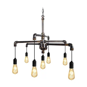 Luminária de Teto Redonda Lustre TOSEL HYDRAULIK L lâmpada decorativa braço Lâmpada D105 x H50 cm