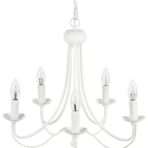 Lustre em metálico branco DABUS com Difusor Opalino