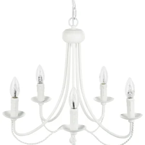 Lustre em metálico branco DABUS com Difusor Opalino