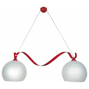 Lustre Premium Lustre TOSEL ACTUELLE vidro feixe vermelho D100 x H35 cm
