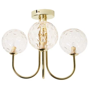 Lustre de Teto Moderno Candeeiro de teto para 3 lâmpadas em vidro creme ANADYR