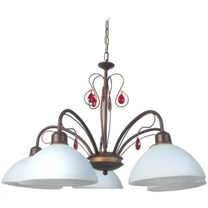 Lustre de Teto Moderno Lustre TOSEL BOURGOGNE vidro braço cetim D67 x H50 cm