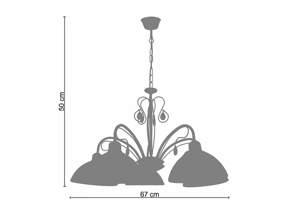 Lustre de Teto Moderno Lustre TOSEL BOURGOGNE vidro braço cetim D67 x H50 cm