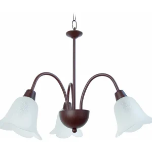 Lustre de Teto Moderno Lustre TOSEL LUSTRALIA vidro braço castanho D56 x H80 cm