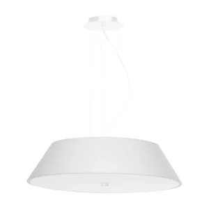 Lustre de Teto Moderno Lustres minimalista de tecido/vidro/ço - 5 lichtbronnen - L.60 x H.105 cm - branco
