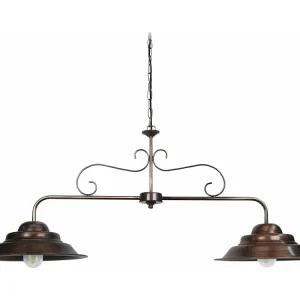Lustre TOSEL ANVERS metálico feixe castanho D56 x H80 cm Iluminação Direta e Indireta