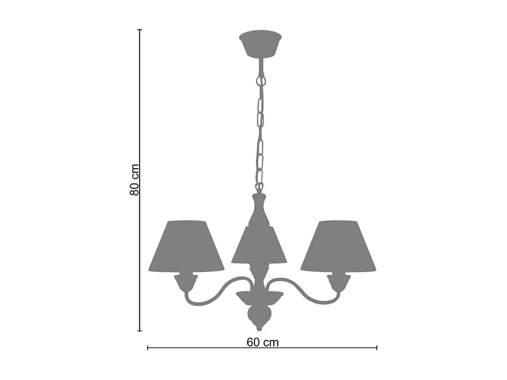 Lustre TOSEL CAULNES tecido braço fresco D60 x H80 cm