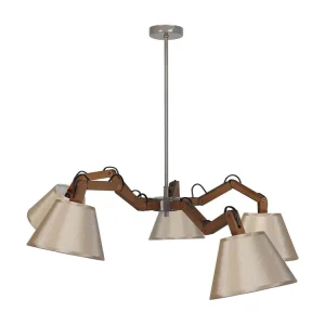 Lustre TOSEL FREKI tecido braço cônico D90 x H70 cm com Estrutura em Alumínio