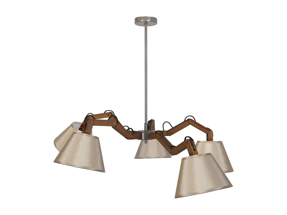 Lustre TOSEL FREKI tecido braço cônico D90 x H70 cm com Estrutura em Alumínio