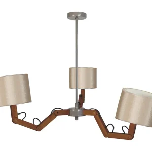 Lustre TOSEL GERI tecido braço bege D80 x H80 cm | Garantia de 2 Anos