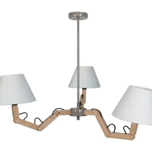 Lustre TOSEL GERI tecido braço Império D80 x H80 cm Fácil Limpeza