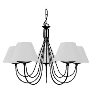 Lustre TOSEL LEICESTER tecido braço branco D62 x H46 cm | IP44 | para Banheiro