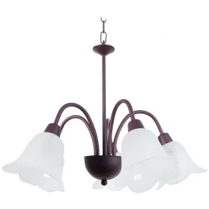 Lustre TOSEL LUSTRALIA vidro braço cetim D56 x H80 cm com Difusor Opalino