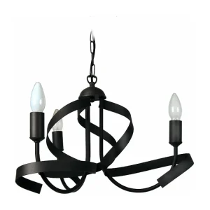Lustre TOSEL MONACO lâmpada decorativa braço preto D52 x H70 cm | Garantia de 2 Anos