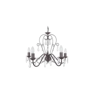 Lustre TOSEL PAMPILLES C lâmpada decorativa braço transparente D60 x H80 cm com Difusor Opalino
