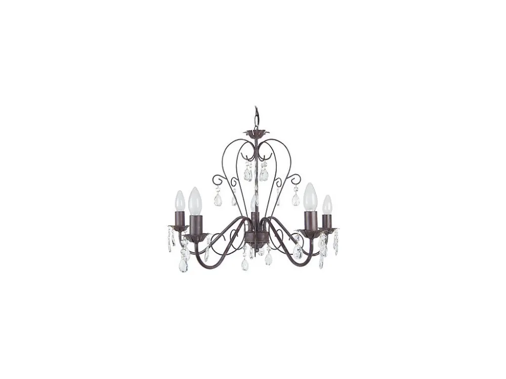 Lustre TOSEL PAMPILLES C lâmpada decorativa braço transparente D60 x H80 cm com Difusor Opalino