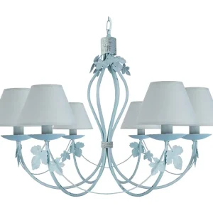 Lustre TOSEL PUY tecido braço cinza D84 x H90 cm para Teto de Gesso Acartonado