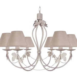 Lustre TOSEL PUY tecido braço taupe D84 x H90 cm | IP44 | para Banheiro