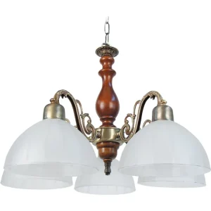 Lustre TOSEL VAL D'ISERE vidro braço cetim D53 x H80 cm Fácil Limpeza