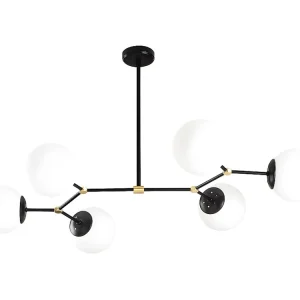 Plafon de LED Candeeiro de teto em ferro - Candeeiro C100 x A52 cm - Cor preto e branco - DAMAR