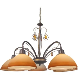 Plafon de LED Lustre TOSEL BOURGOGNE vidro braço bege D67 x H50 cm