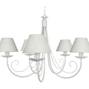 Plafon de LED Lustre TOSEL CÔTE D'IVOIRE tecido braço marfim D58 x H80 cm