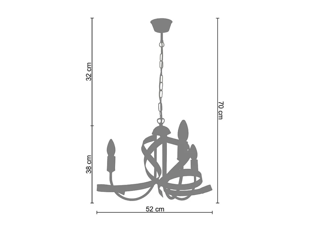 Plafon de LED Lustre TOSEL MONACO lâmpada decorativa braço roxo D52 x H70 cm