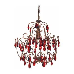 Plafon de LED Lustre TOSEL TULIPANO vidro braço lilás D60 x H80 cm