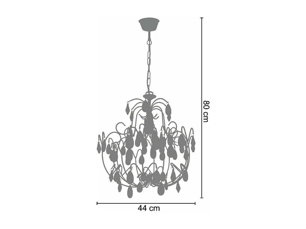 Plafon de LED Lustre TOSEL TULIPANO vidro braço lilás D60 x H80 cm