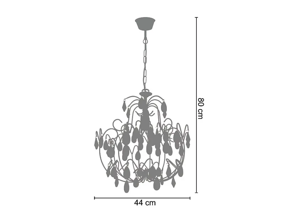 Plafon de LED Lustre TOSEL TULIPANO vidro braço lilás D60 x H80 cm