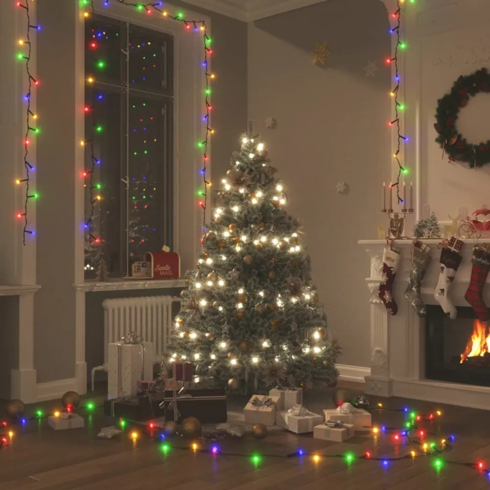 Cordão de luzes 400 LEDs 40m 8 efeitos iluminação multicor Kit com 2 Unidades