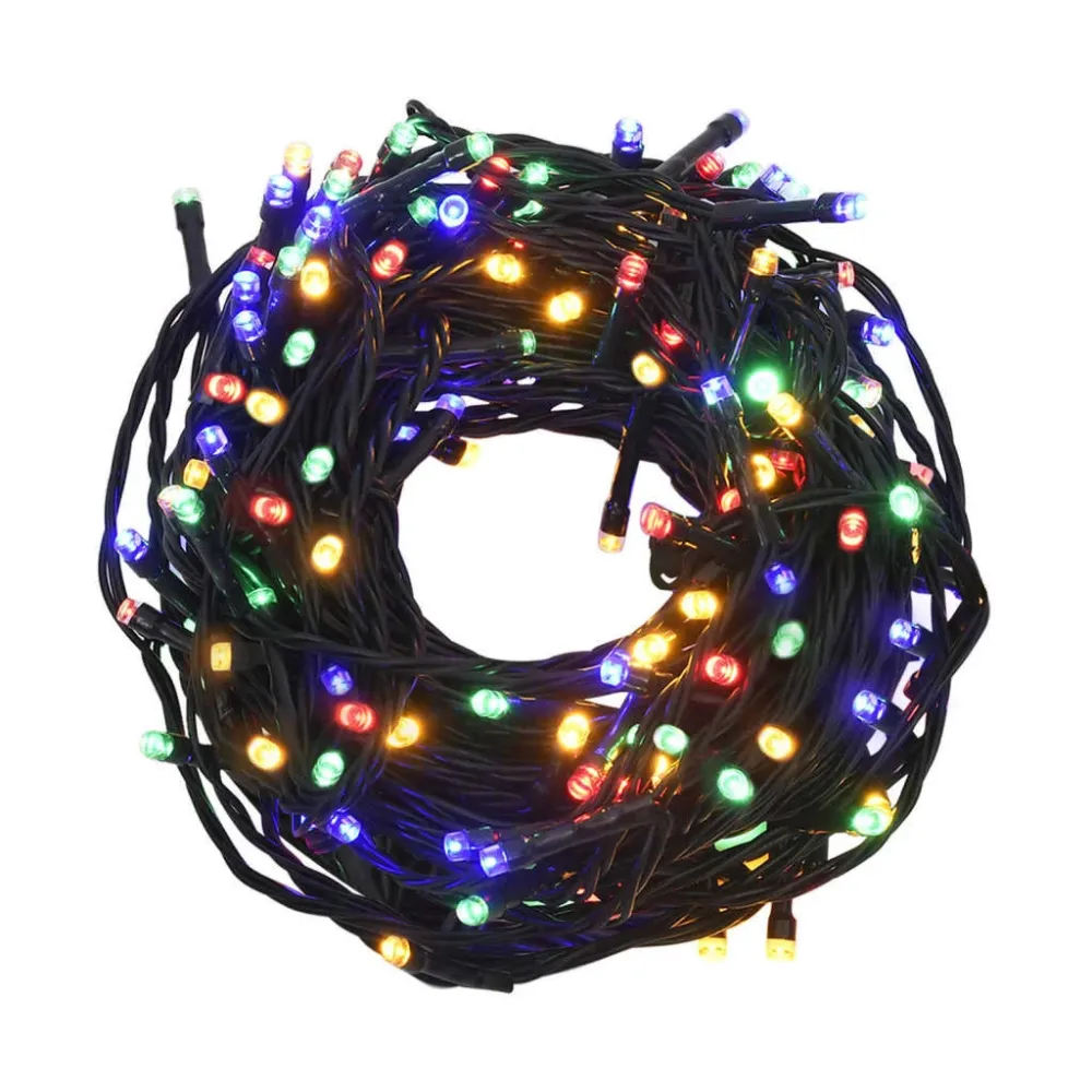 Cordão de luzes 400 LEDs 40m 8 efeitos iluminação multicor Kit com 2 Unidades