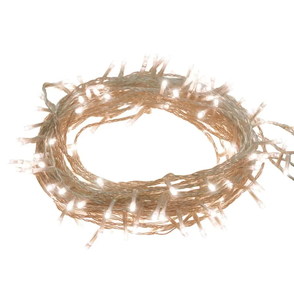 Cordão de luzes com 1000 luzes LED 100 m PVC branco aconchegante