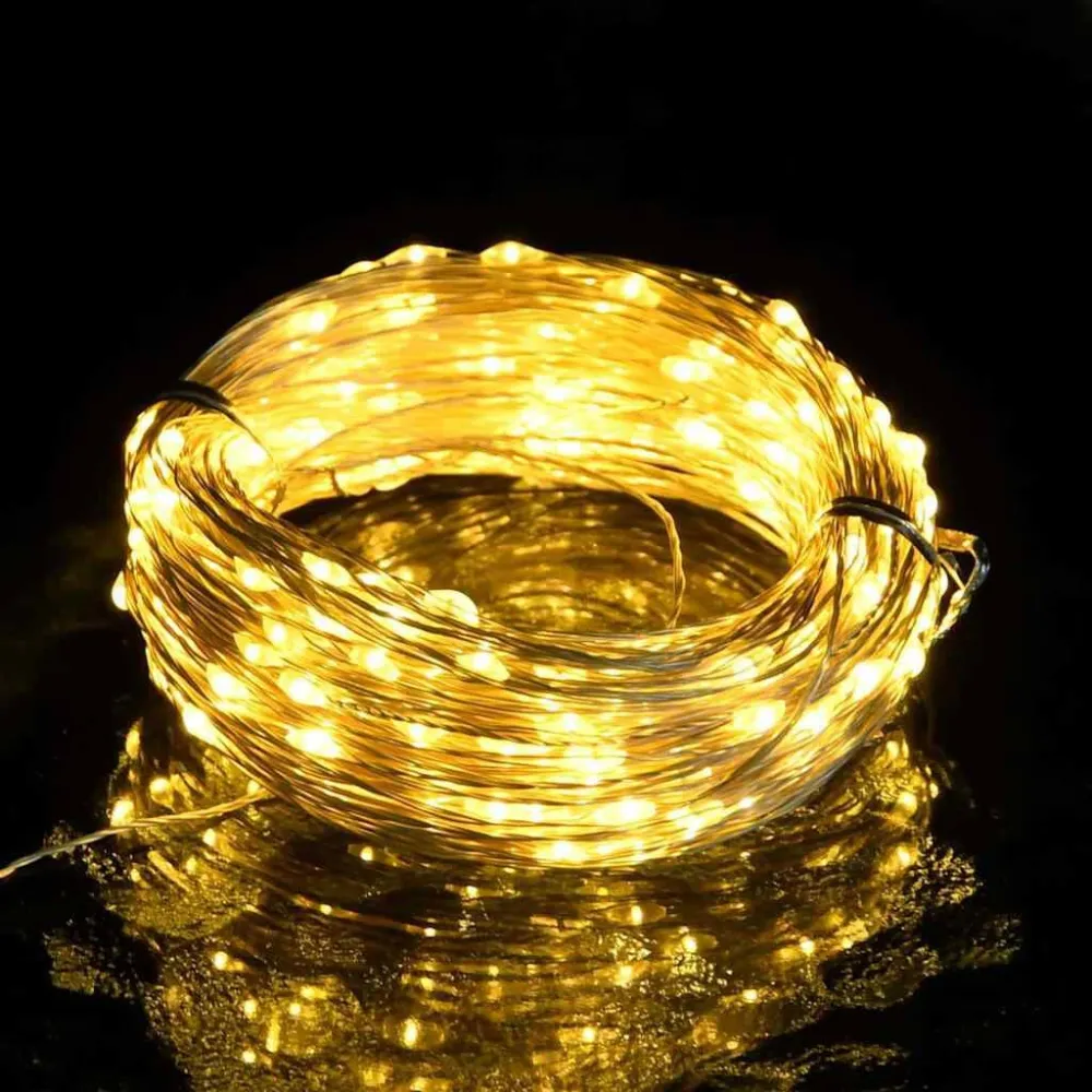 Cordão de luzes com 300 LED 30 m branco ardente