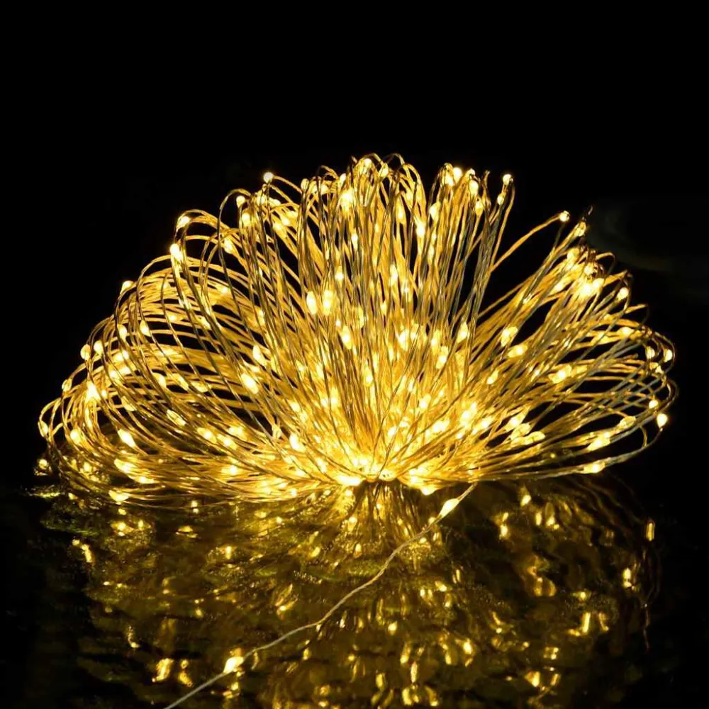 Cordão de luzes com 300 LED 30 m branco ardente