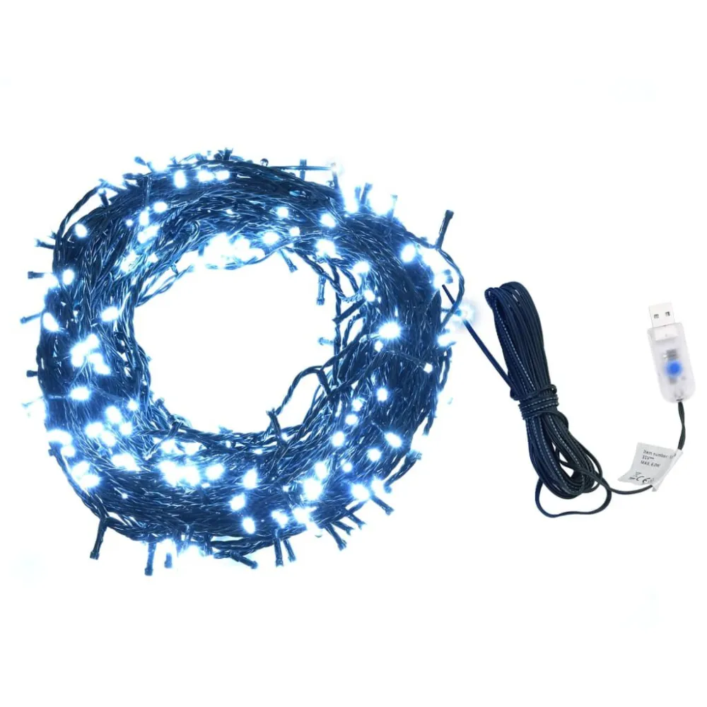 Cordão de luzes com 400 LEDs int/ext 40m branco helado Cor Branca Fria 6000K