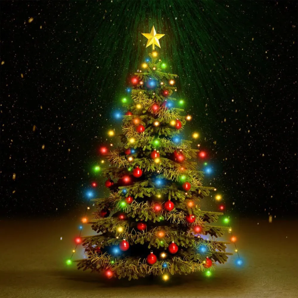 Cordão de luzes árvore de Natal 150 luzes LED 150 cm colorido | Autônomo | Recarregável