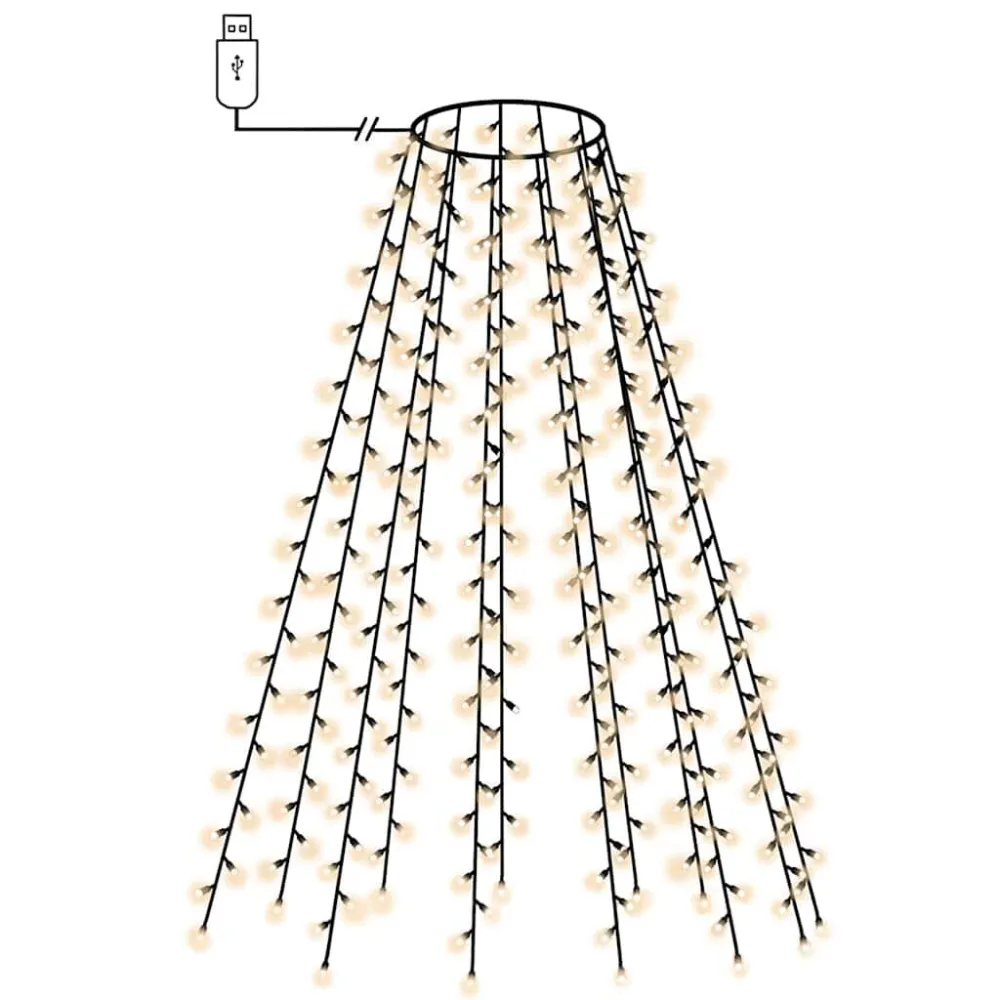 Cordão de luzes árvore de Natal 150 luzes LED 150cm branco helado Cor Branca Fria 6000K